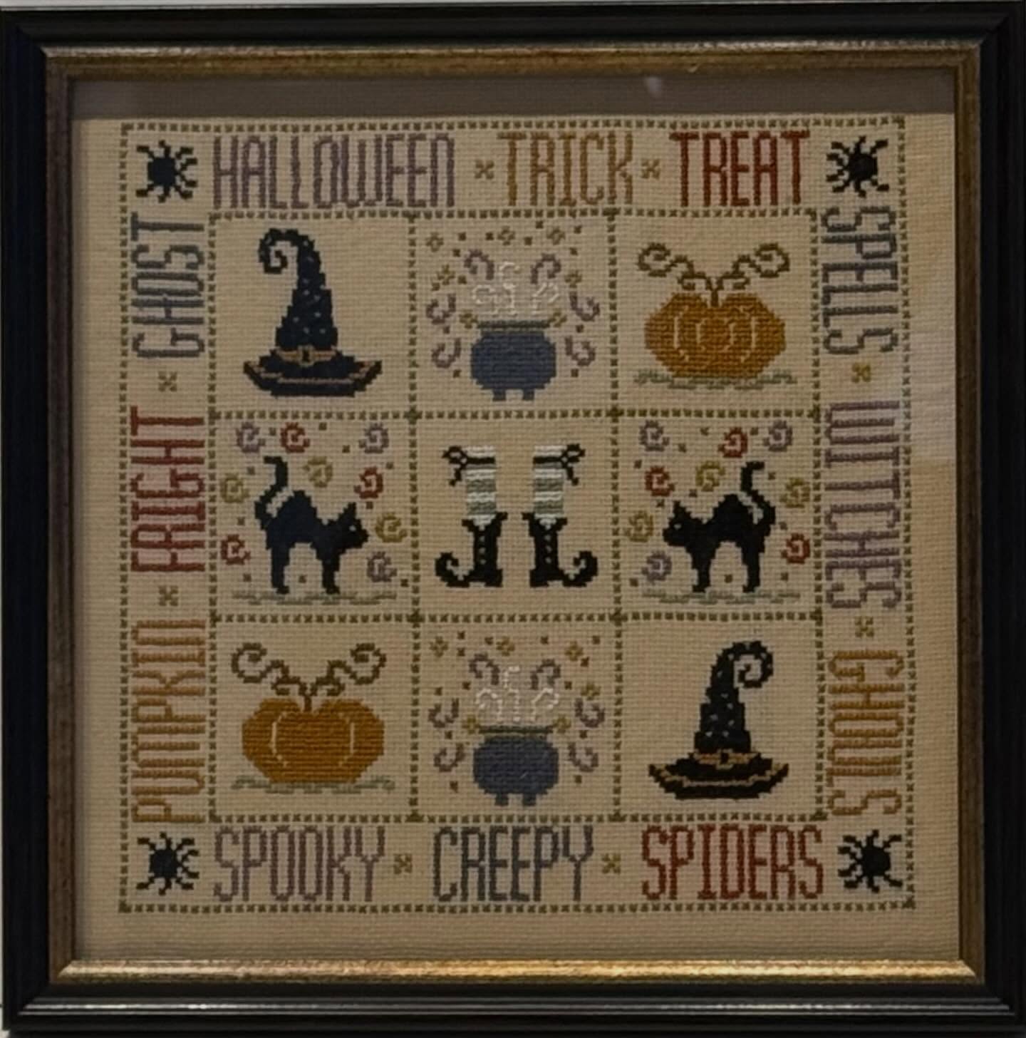 With Halloween fast approaching a lovely embroidery we have stretched and laced and with a separator to stop the material from touching the back of the glass protecting it from moisture