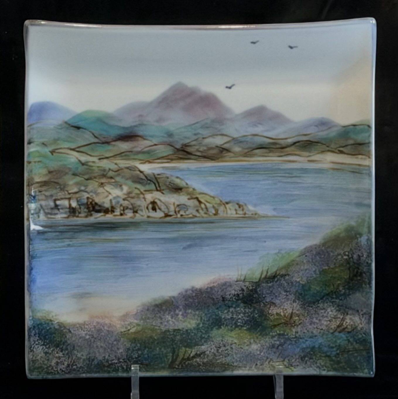 Highland stoneware square landscape