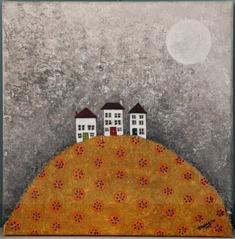 Tweed-Art-Artist-Original-Acrylic-Jo-Grewer-Moonlight-Hil